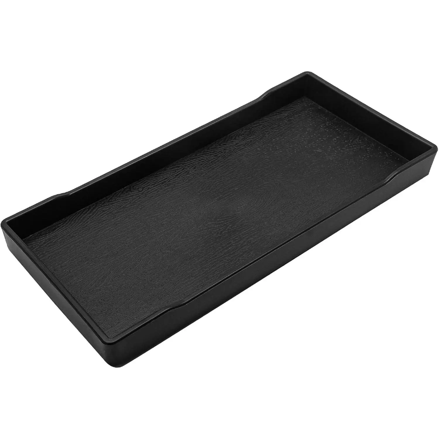 8.03" Countertop and Bathroom  Tray, Black | Plastic, Rectangle Soap Tray, Kitchen Sink Tray, For Lotion Bottles Perfume  Candle Key Ring