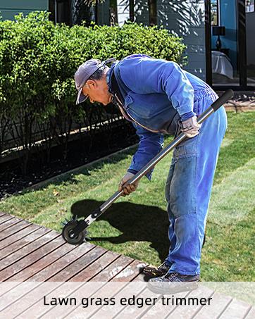 Height Adjustable Garden Edger Tool, Hand Steel Edger, Half Moon Lawn Edger, Saw-Tooth with Very Sharp Blade Manual Edger