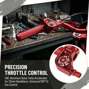 Aluminum Alloy Throttle Cable Assembly, 22mm Quick-Release Handlebar Grip, Universal Motorcycle Throttle Controller, M10x1.5 Specification