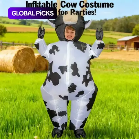 Unisex Inflatable Cow Costume, Funny Blow-Up Costume, Full Body Costume for Adult & Kids, Perfect for Themed Parties, Party Cosplay #GLOBAL PICKS