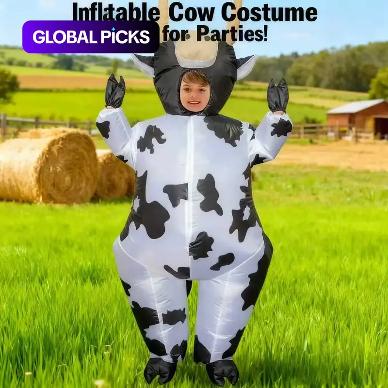 Unisex Inflatable Cow Costume, Funny Blow-Up Costume, Full Body Costume for Adult & Kids, Perfect for Themed Parties, Party Cosplay #GLOBAL PICKS