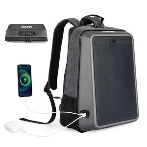 38L Solar Backpack with 13W Solar Panel Waterproof Hard Shell Laptop Backpack with USB Type C Charging Port for Outdoor Camping Hiking Travel
