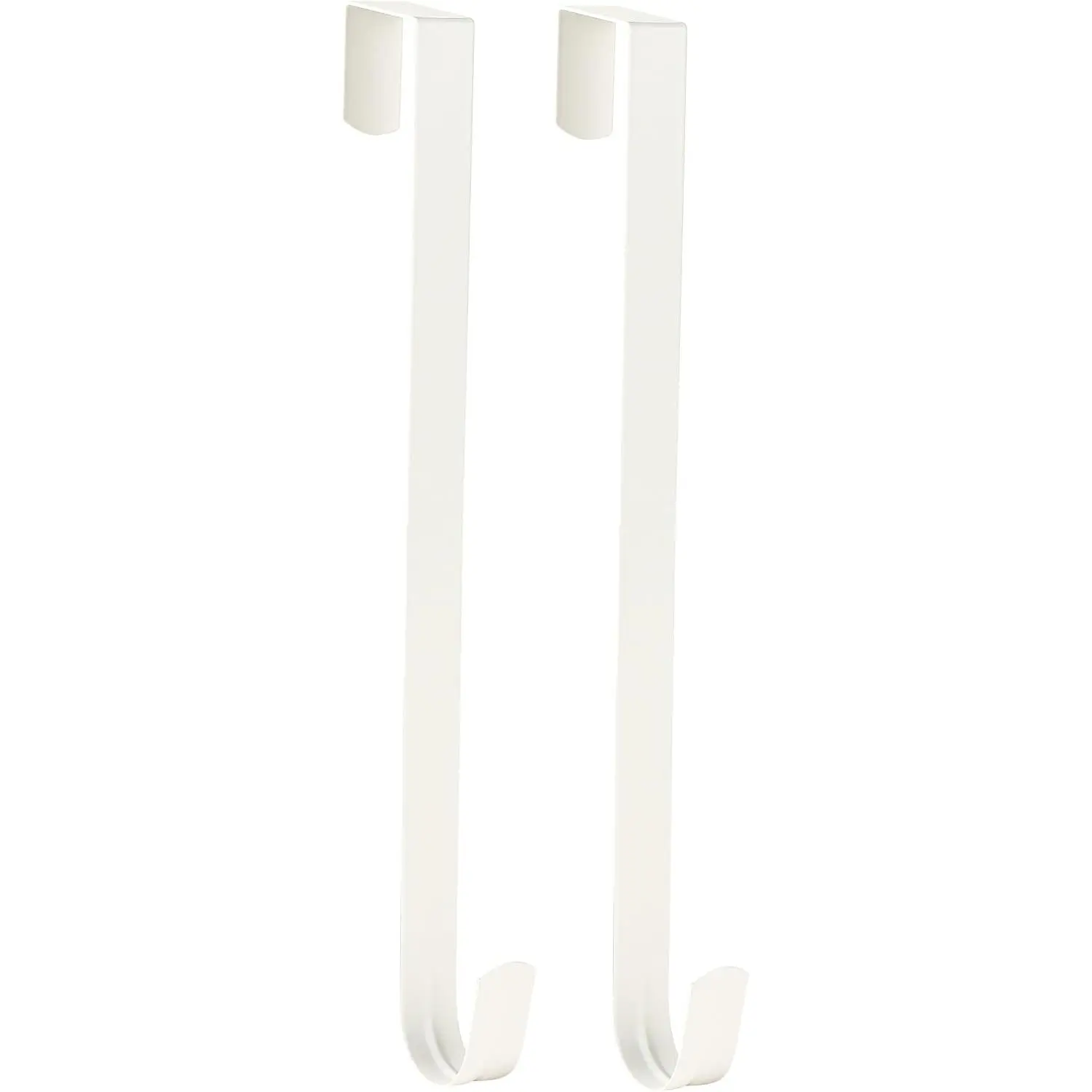 Wreath Hanger for Front Door, Slim Over The Door Hook, Easy to Use and  Holiday Wreath Holder for Christmas, Thanksgiving, Halloween and Daily Décor (15" White, 2)