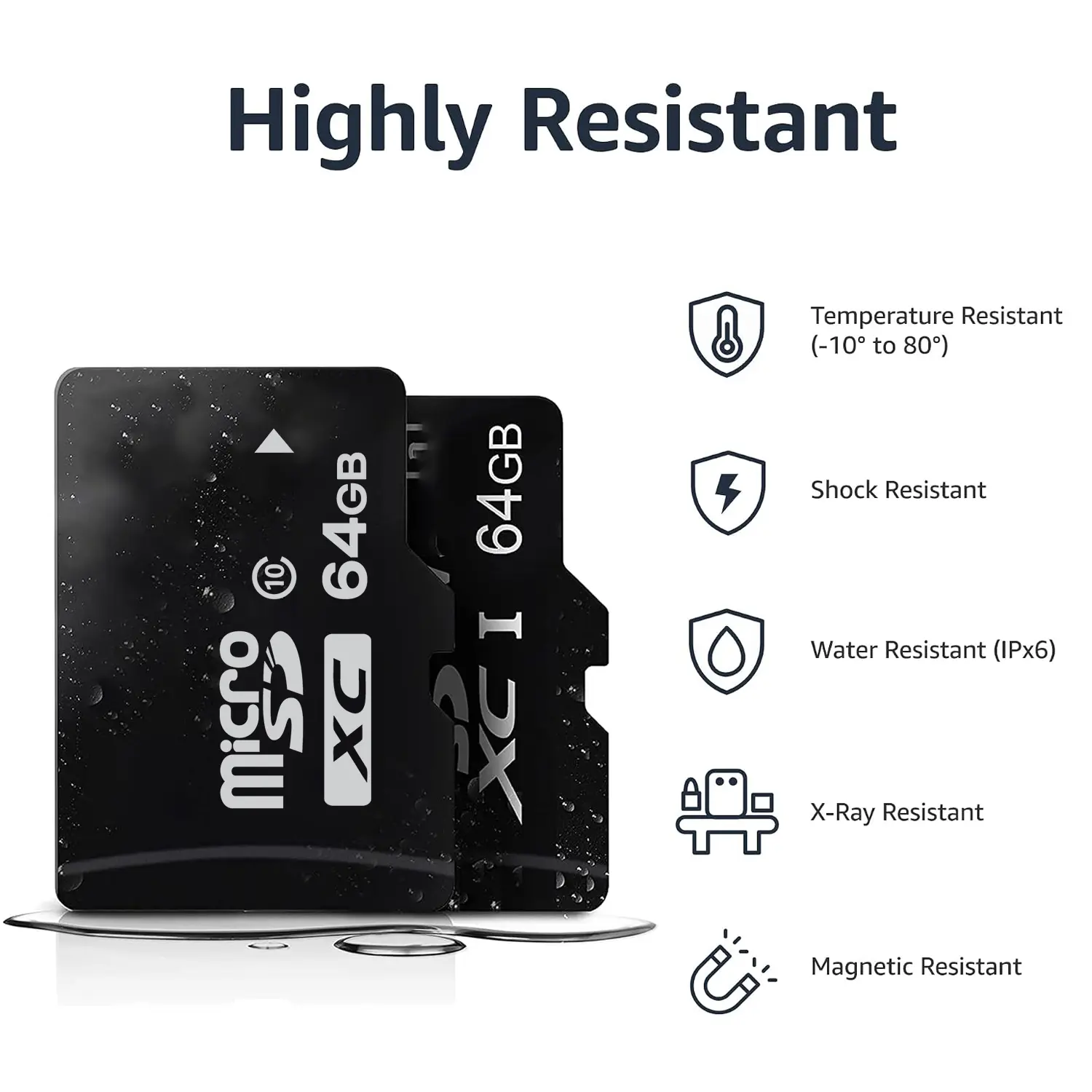 Micro SD Card 2-Pack , 128GB, 64GB, 32GB, 8GB and 128MB memory cards are available for selection,  A1 V10, Compatible with Security Camera, Dash cam, Drone, 95MB/s MicroSDXC Memory Card UHS-I Class 10, with 2 SD Adapter