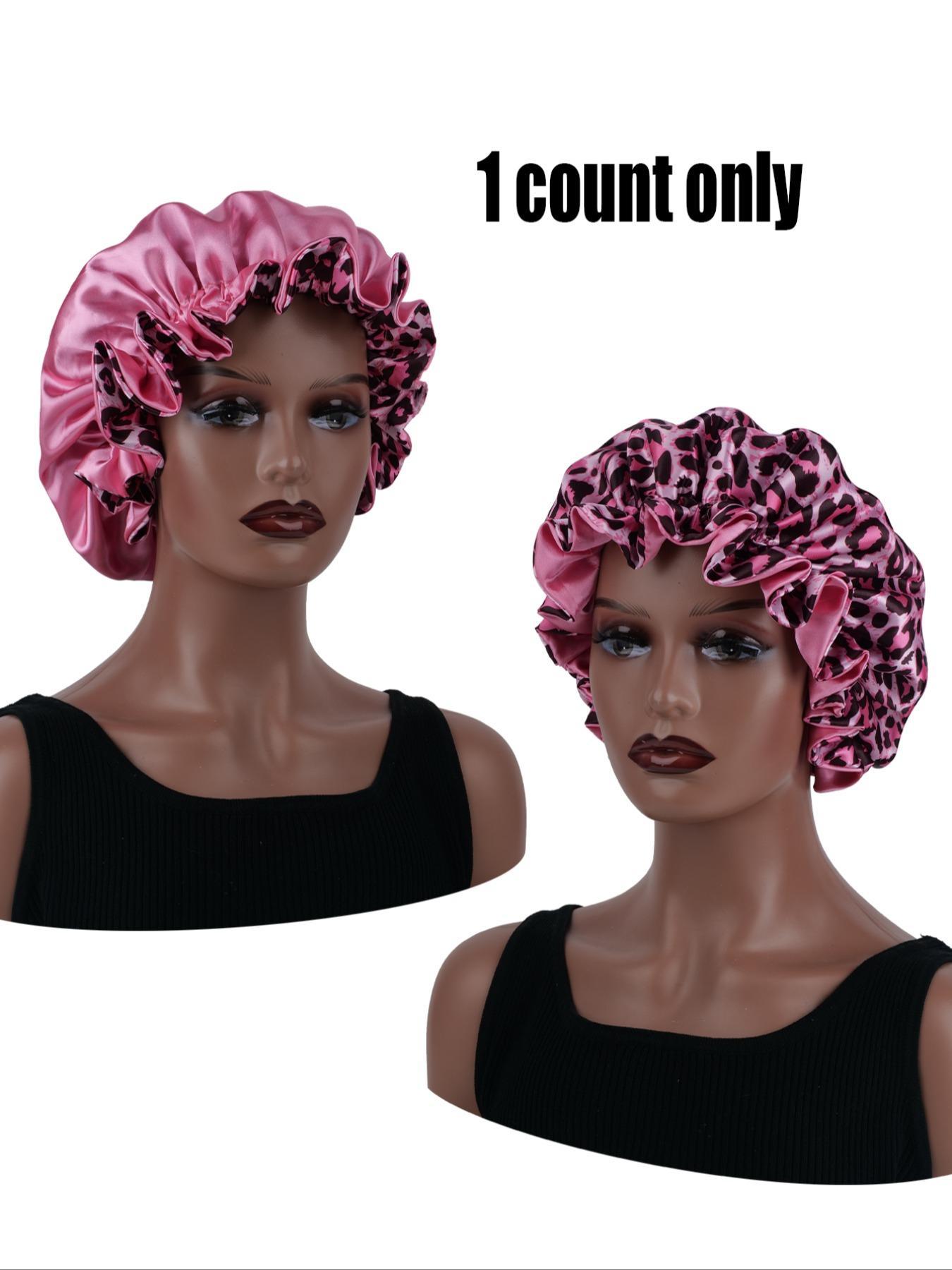 Women's Reversible Sleep Hat, Double Layer Bonnet for Sleeping & Makeup, Pink Color Reversible Extended Length Sleep Bonnet, Sleeping Cap