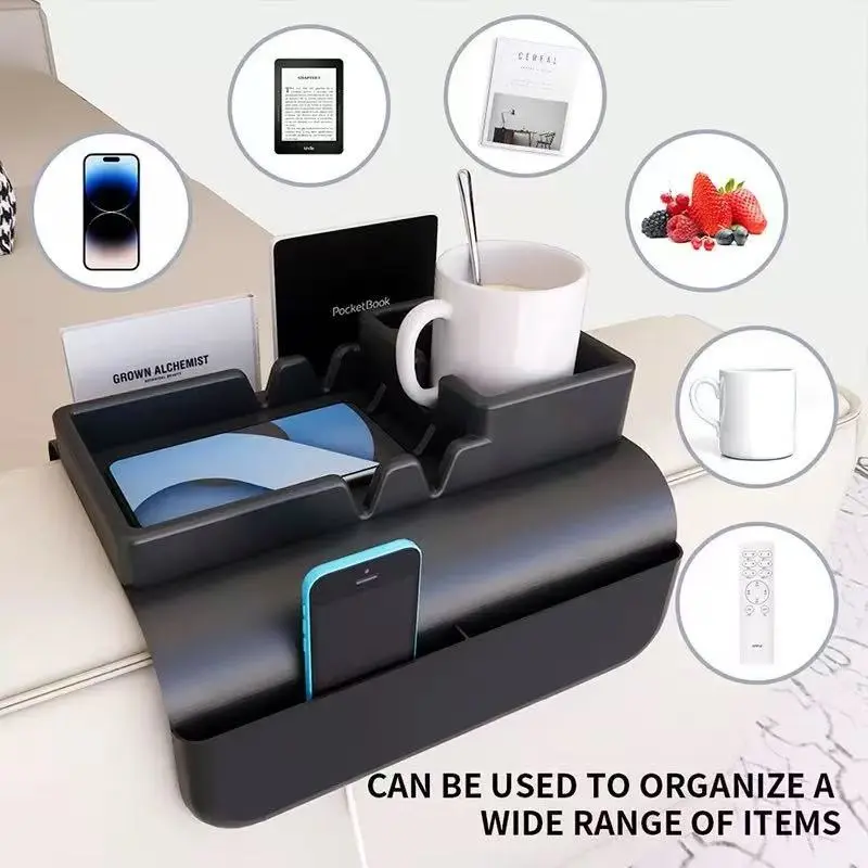 1pc Silicone Sofa Storage Hanging Bag, Armrest Coffee Cup Holder Base Tray, Multi-Functional Organizer for Living Room, Home Decor Accessory