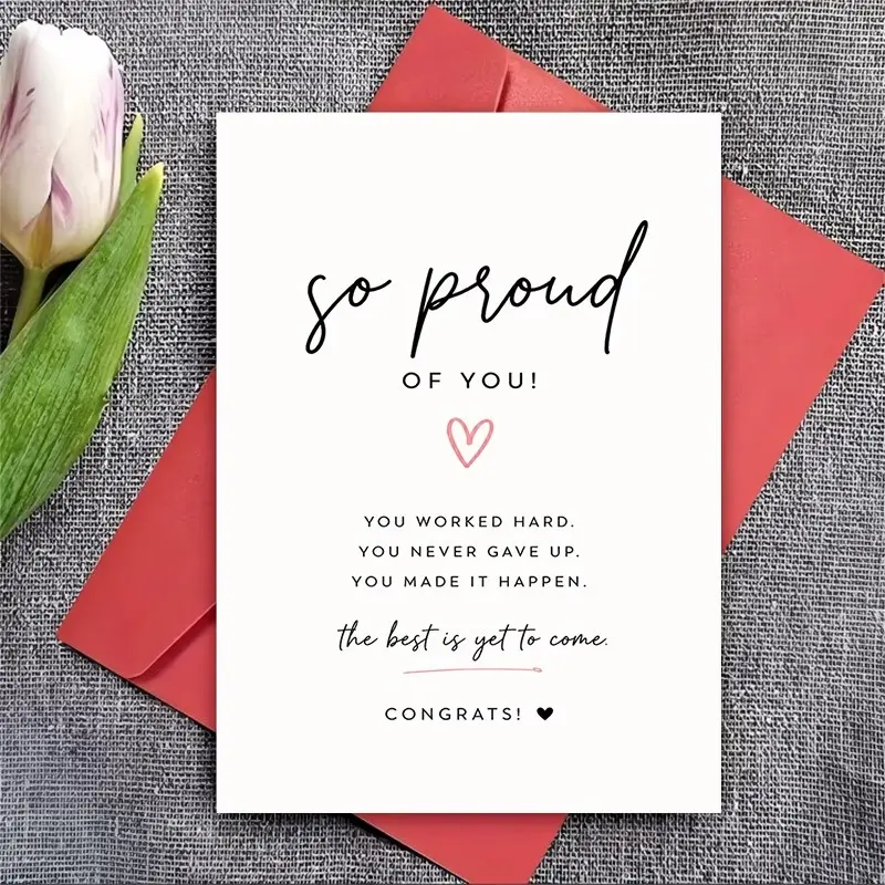 Congratulations Card Set, 1 Greeting Card + 1 Envelope, Perfect for Achievement, Graduation, Promotion, Success, Celebrations, Gifts for All