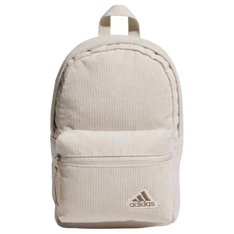 Adidas Polyester Backpack for Women – Minimalist Zippered Design in Beige