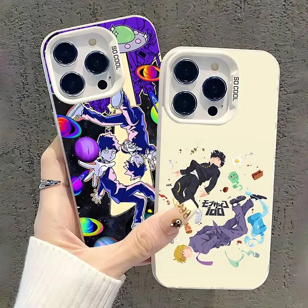 Mob Psycho 100 Anime Phone Case Compatible with iPhone 11-17 Pro Max/Plus & Samsung Galaxy S23-S25 Shockproof Protective Cover