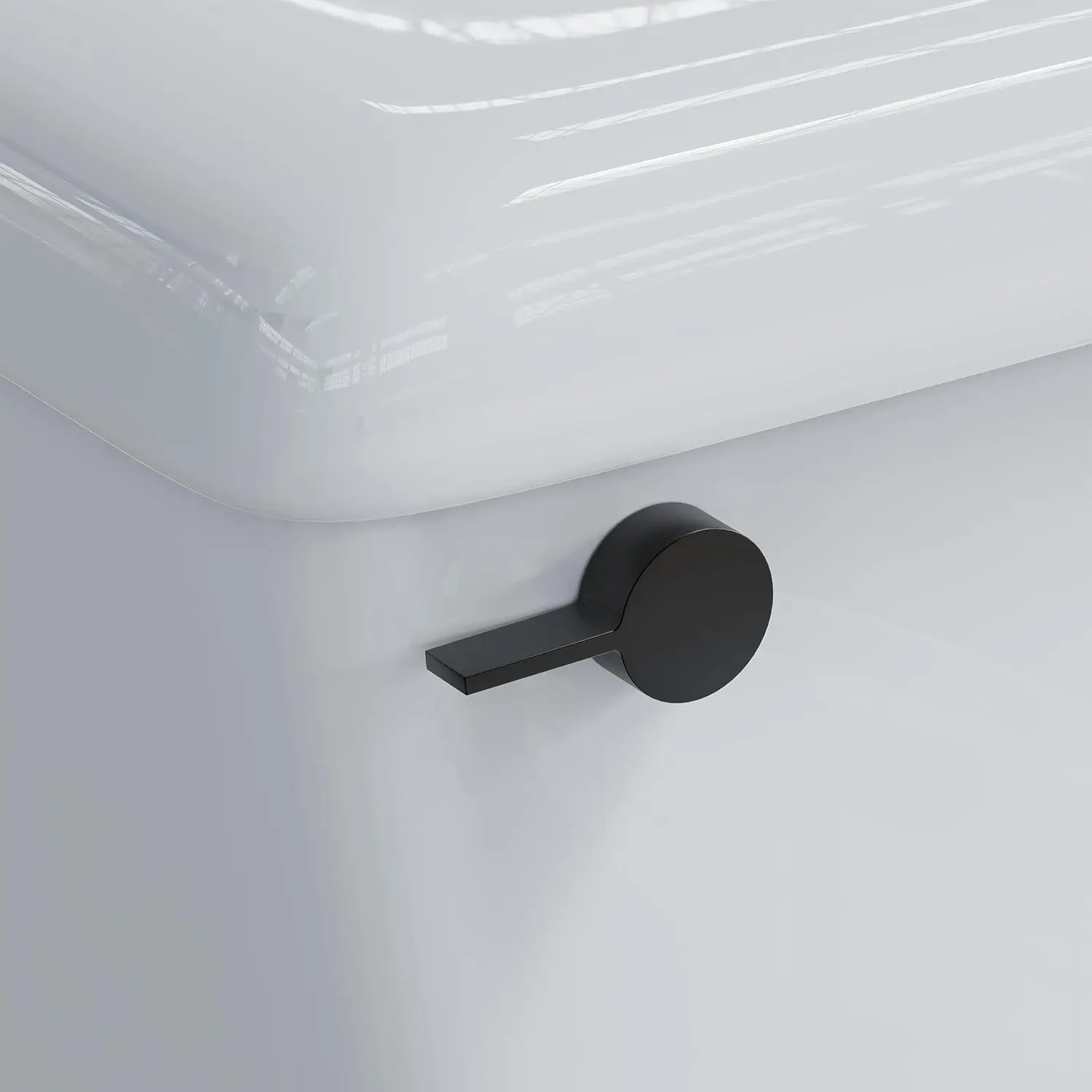 Premium Modern Luxury Universal Toilet Handle Replacement - Majestic Collection, Easy-Install Front-Mount Black Toilet Replacement Lever
