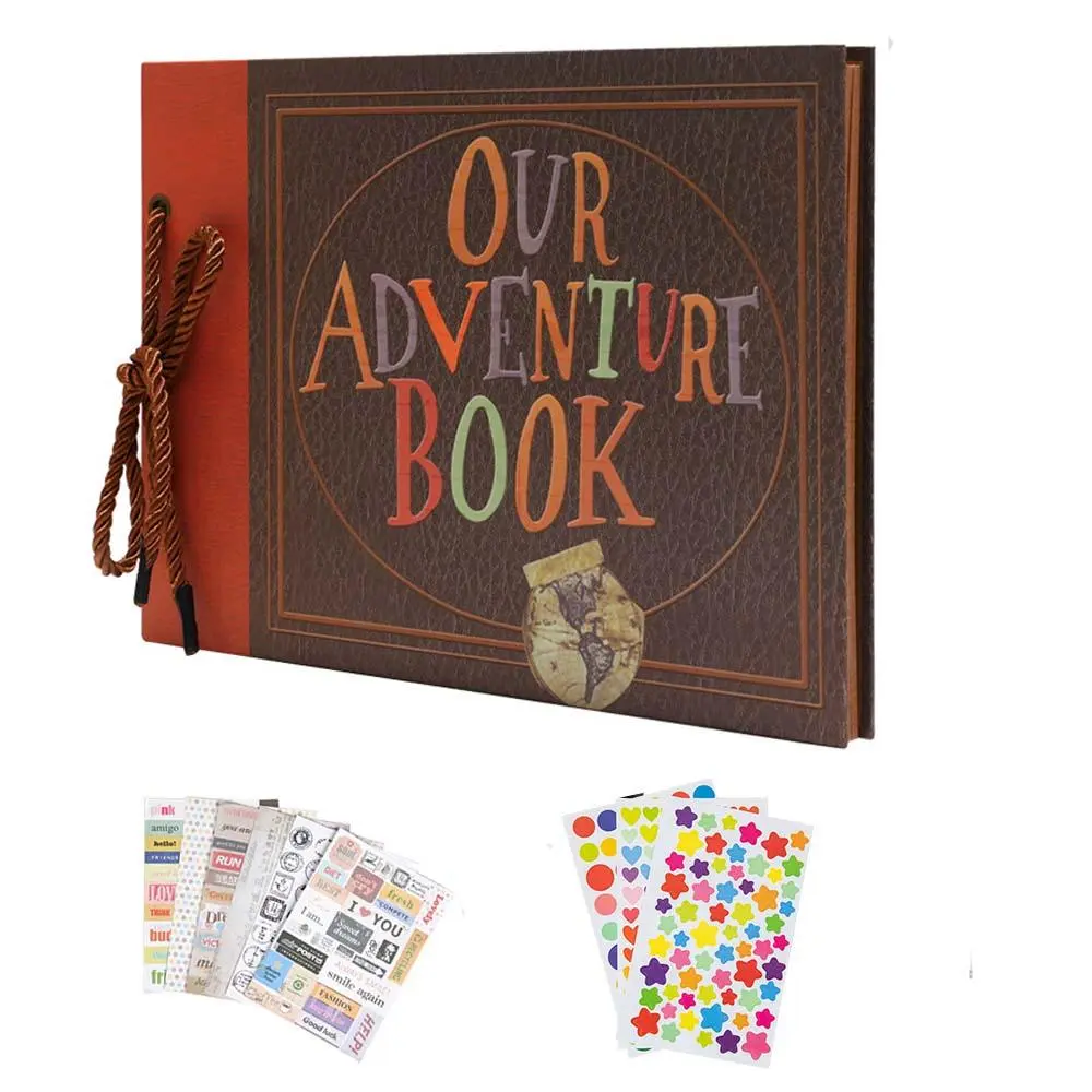 Adventure Book Travel Diary & Scrapbook, Vintage Style Album, Perfect Gift for Weddings, Anniversaries, Friends, DIY Memory Keepsake