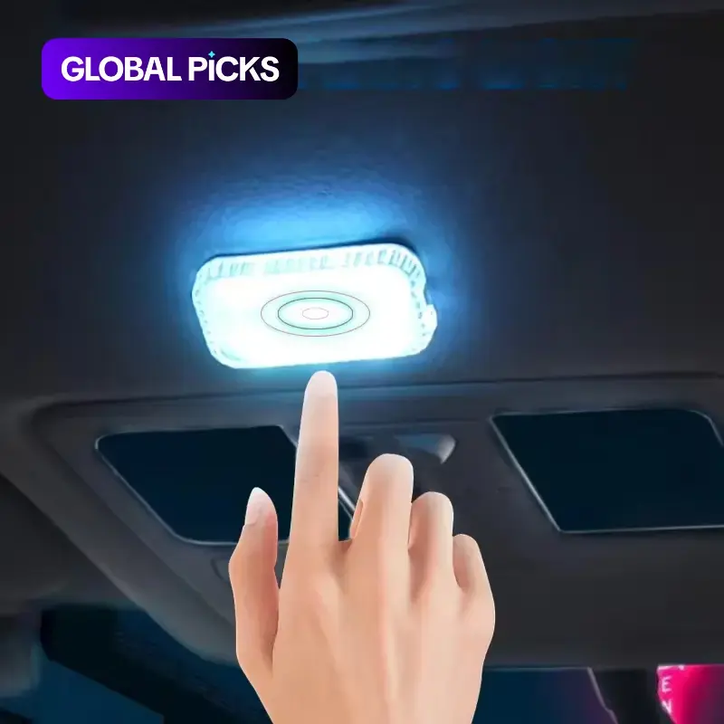Car Interior LED Light, Interior Lights, Mini Wireless USB Rechargeable Car Roof Ceiling Reading Light, Auto Trunk LED Night Light, LED Ambient Lighting, Led Lights For Car #GLOBAL PICKS