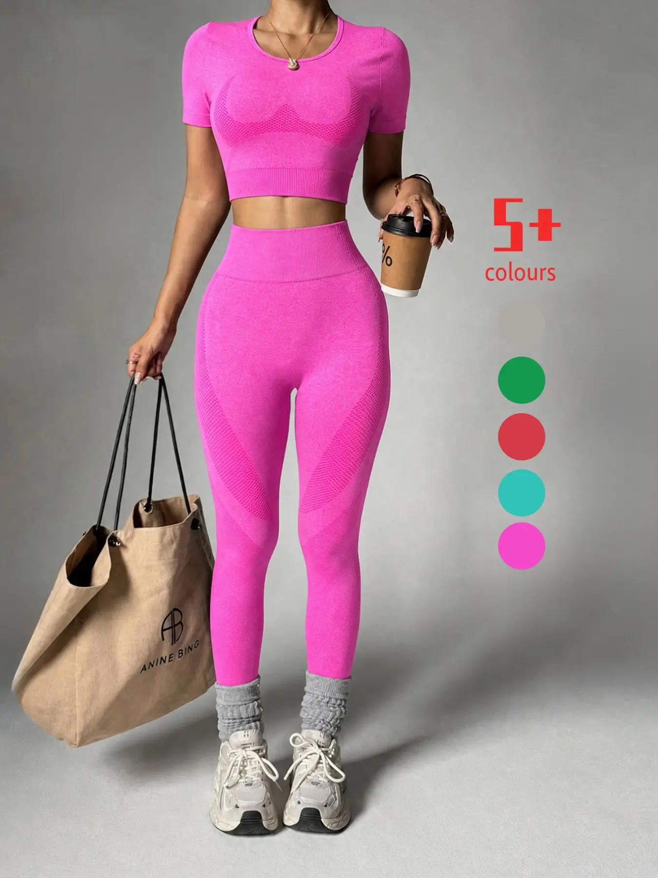 Summer Seamless Yoga Set, High Waist Solid Color Sleeveless Sports Pants, Breathable Compression Wear for All Seasons, Seamless Gym Set, Seamless Yoga Outfits