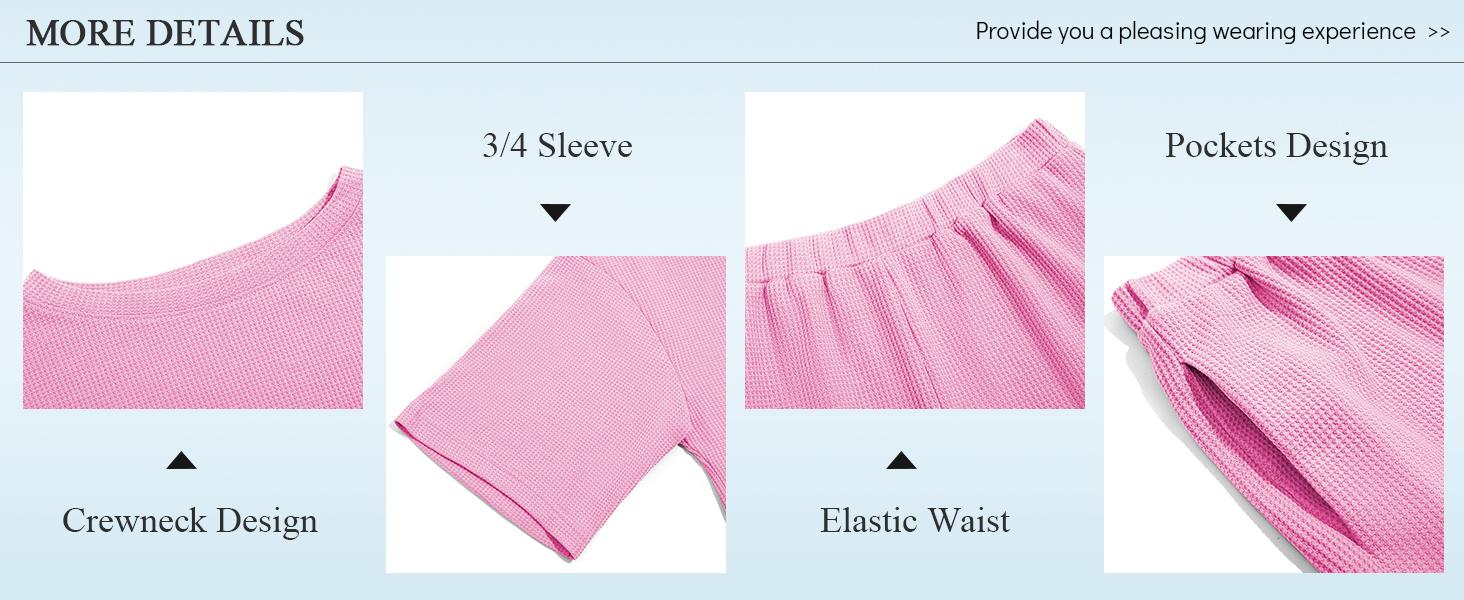 Tankaneo Womens Short Sets 2 Piece Outfits 3/4 Sleeve Tops and Elastic Waist Shorts Lounge Set Casual Loungewear Tankaneo Womens Short Sets 2 Piece Outfits 3/4 Sleeve Tops and Elastic Waist Shorts Lounge Set Casual Loungewear