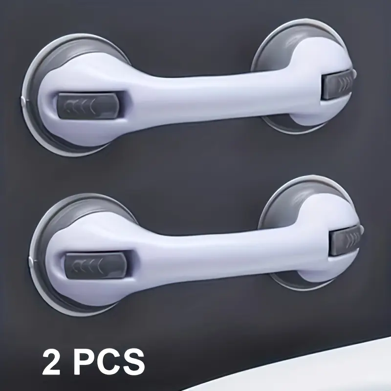 No Drill Suction Shower Grab Bars 2 Pack, Adjustable Non-Slip Safety Handrail, Quick Installation Bathroom Support Bar, Fall Protection Aid for Seniors in Shower and Toilet Area,rustic,random,pant,hanger,metal,Cute,extension,closet,heavy,bag,co,m,adhesive