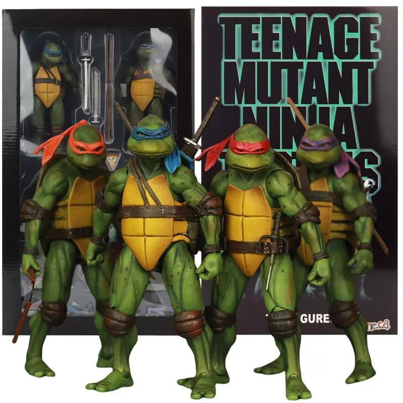 2026 new NECA 4pcs Teenage Mutant Ninja Turtles Action Figure TMNT Edition Movable Movies Model Turtle Ninja Anime Kids For Toy Doll Gift