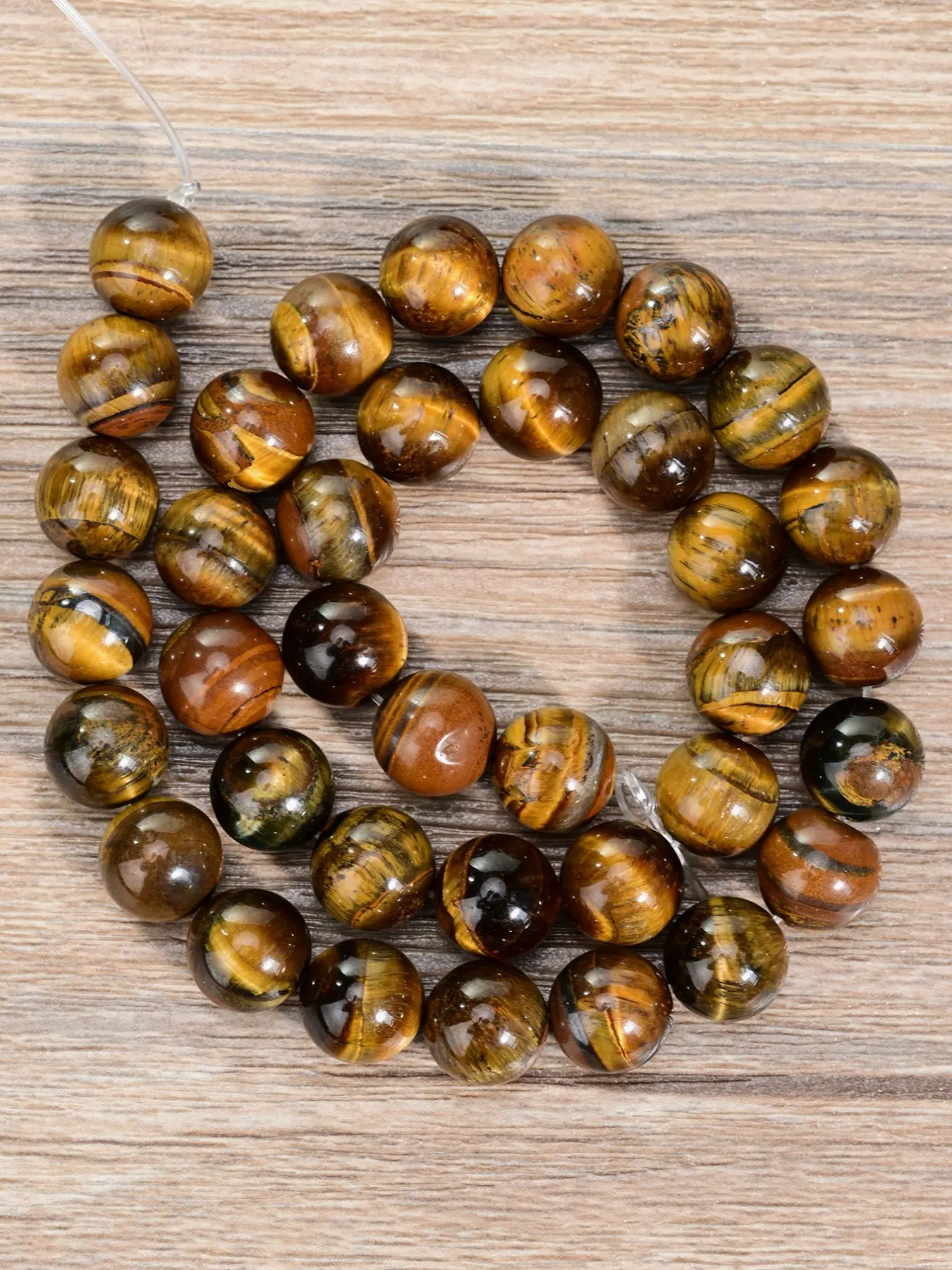 Natural Tiger Eye Round Bead Set, Available in 4/6/8/10mm Sizes, Natural Stone Loose Beads, DIY Mix Beads, DIY Beading Accessories, Jewelry Making Supplies, Perfect for DIY Jewelry Making and Craft Projects, Gift for Creative Enthusiasts