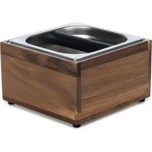 Knock Box Espresso - Coffee Knock Box and Tamp Station for Espresso Coffee Grounds Puck, Tamping Station Large Capacity Non-Slip Base Stainless Steel Dump Bin Barist Tools Quiet Design
