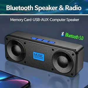 Wireless Bluetooth Speaker Portable Subwoofer Stereo Sound FM Radio Outdoor Loudspeaker for Phone PC  Audio Charging Device Durable Usb