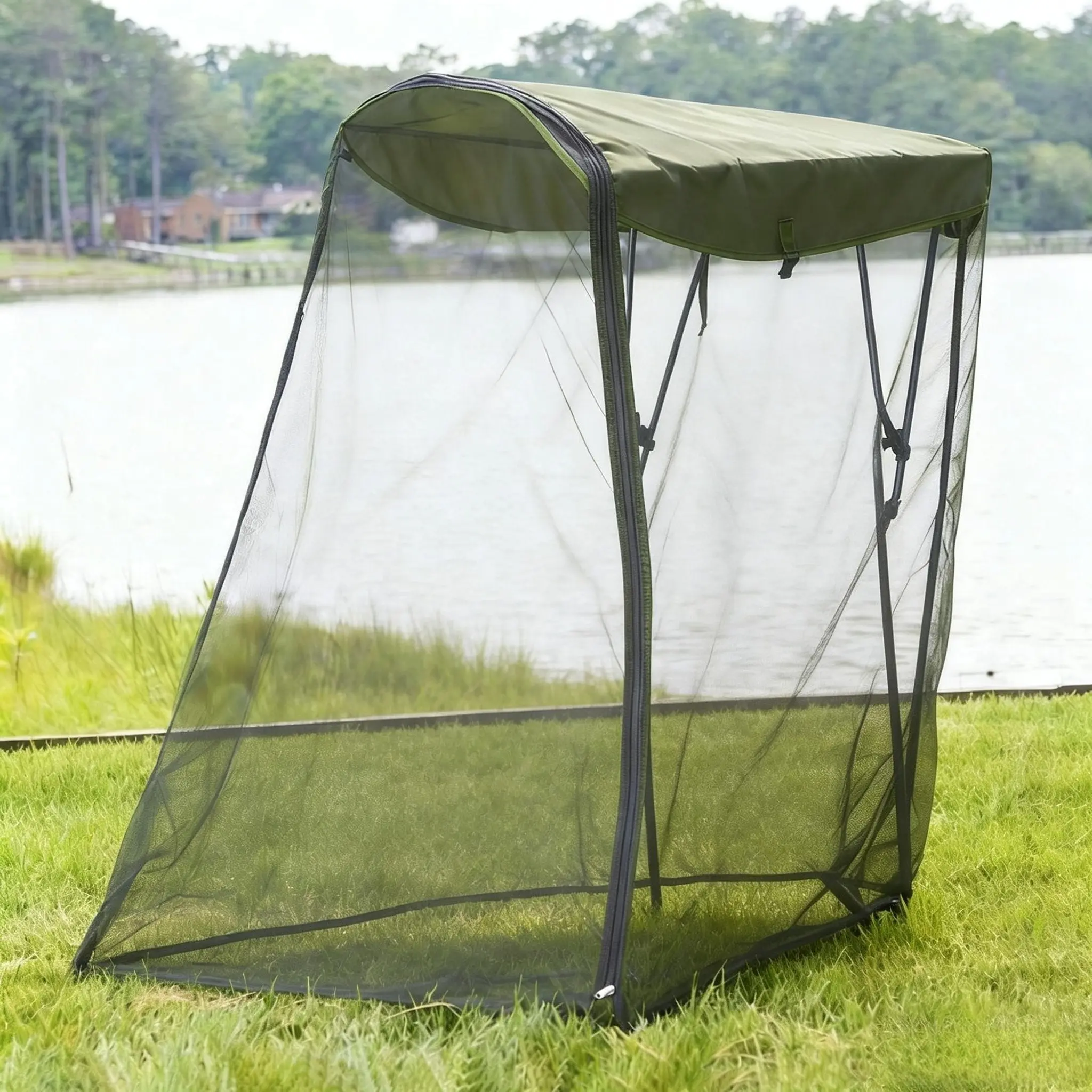 Outdoor Swing Garden Chair Mosquito Net, Modern American Style Sunshade, Insect Protection Canopy, No Chair Included