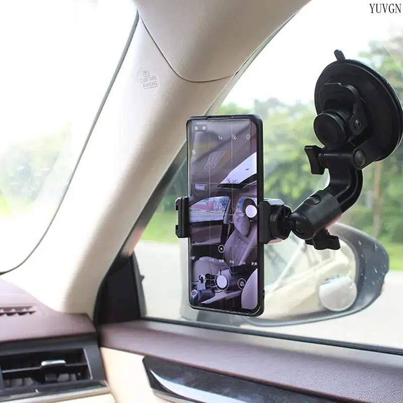 Car Suction Phone Mount - Navigation Bracket, First-Person View Live Streaming Holder for Vehicle Selfies, Holds Phones Securely
