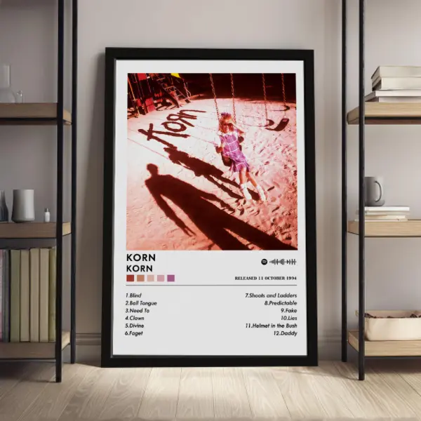 Korn Album Cover Canvas Wall Art Print 175 GSM Fine Art Poster Nu Metal Band Music Decor Vintage Rock Wall Poster Home Bedroom Living Room Office Gift for Music Fans
