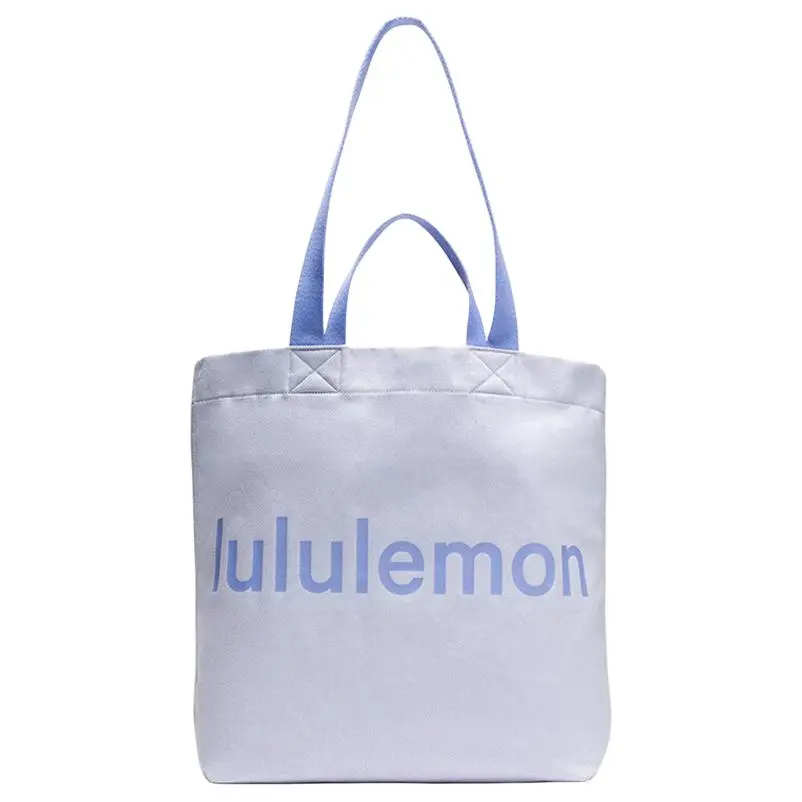 Women's Large-Capacity Carry-All Handbag - Lululemon Double-Handle 17L Cotton Canvas Tote, Unisex Minimalist Style, Calm Blue, Dusty Purple, Large-Capacity Women's Handbags, Carry-All Women's Handbags