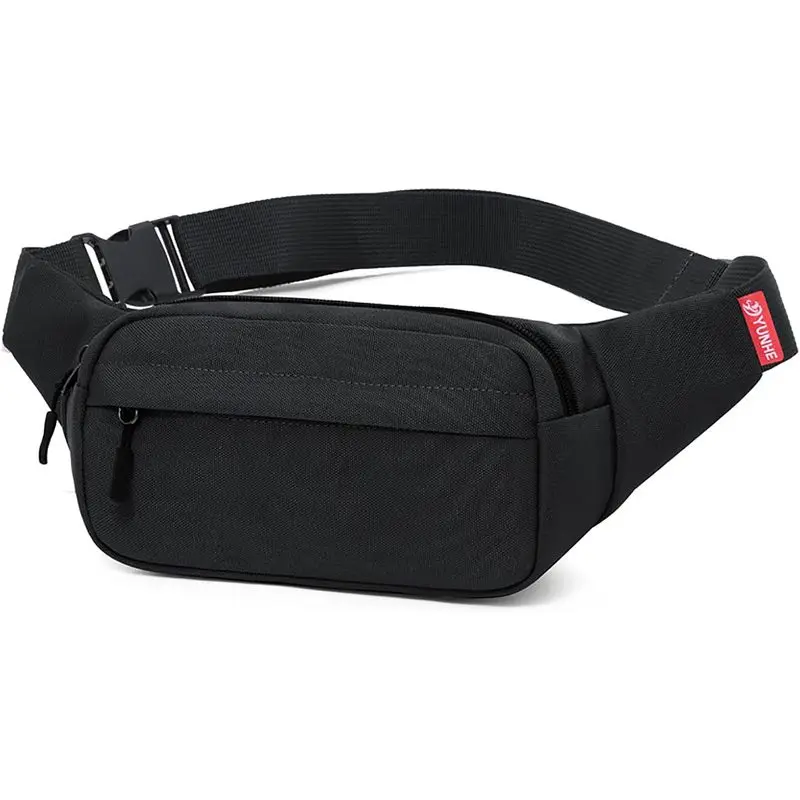 Outdoor activitiesZMD Small Hip Pack for Men & Women, Crossbody Belt Fan Pack Sports Hiking Waist Bag Fits All Phones with 3-Zipper Pockets, Hip Bum Bag for Casual Workout Outdoors Running Walking Traveling, Black