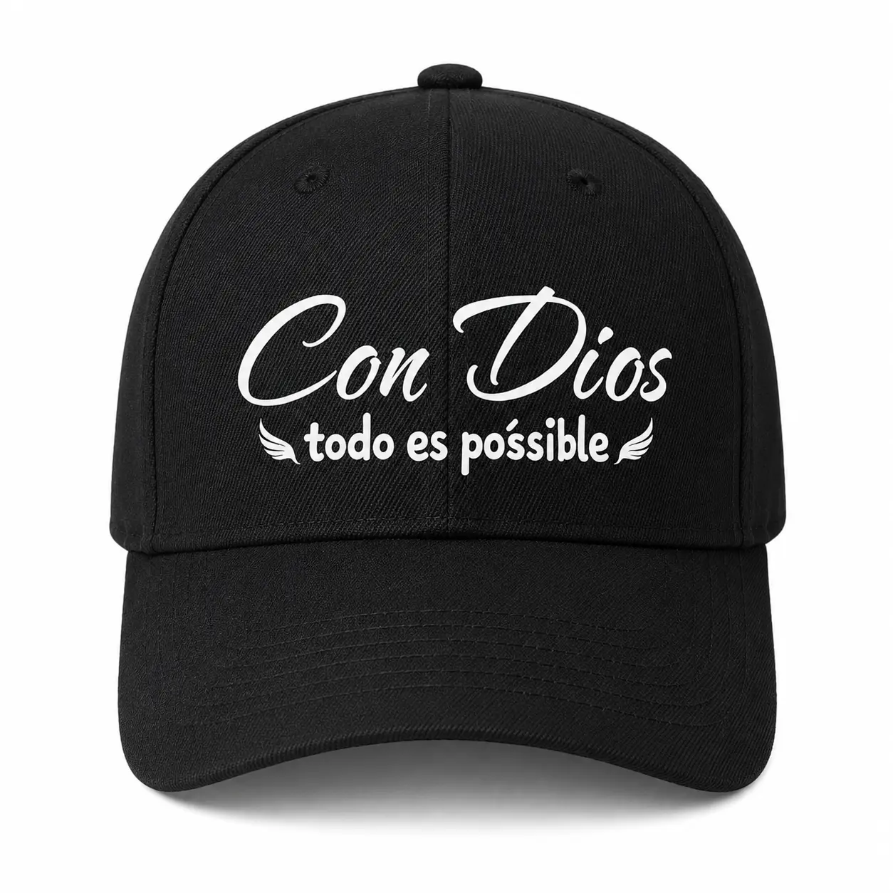 Con Dios Todo Es Posible Spanish Faith Baseball Cap, Structured Polyester Hat for Men and Women, Christian Religious Graphic Cap, Father's Day Gift, Casual Curved Brim Outdoor Sun Hat