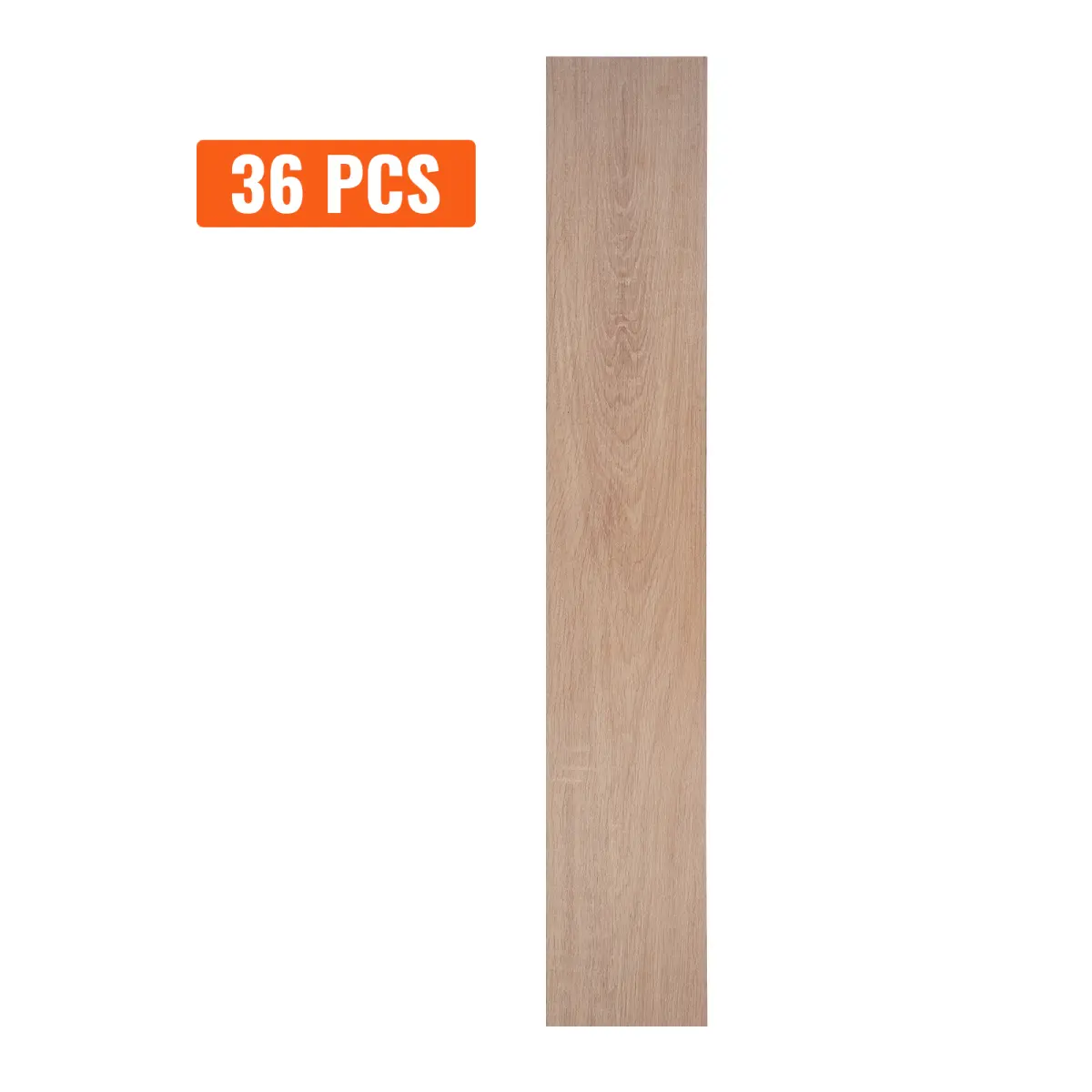 Self Adhesive Vinyl Floor Tiles - 36x6 in, 36 Tiles, 2.5mm Thick Peel & Stick, Natural Wood Grain DIY Flooring for Home Kitchen, Bathrooms, Easy On-Site Decor