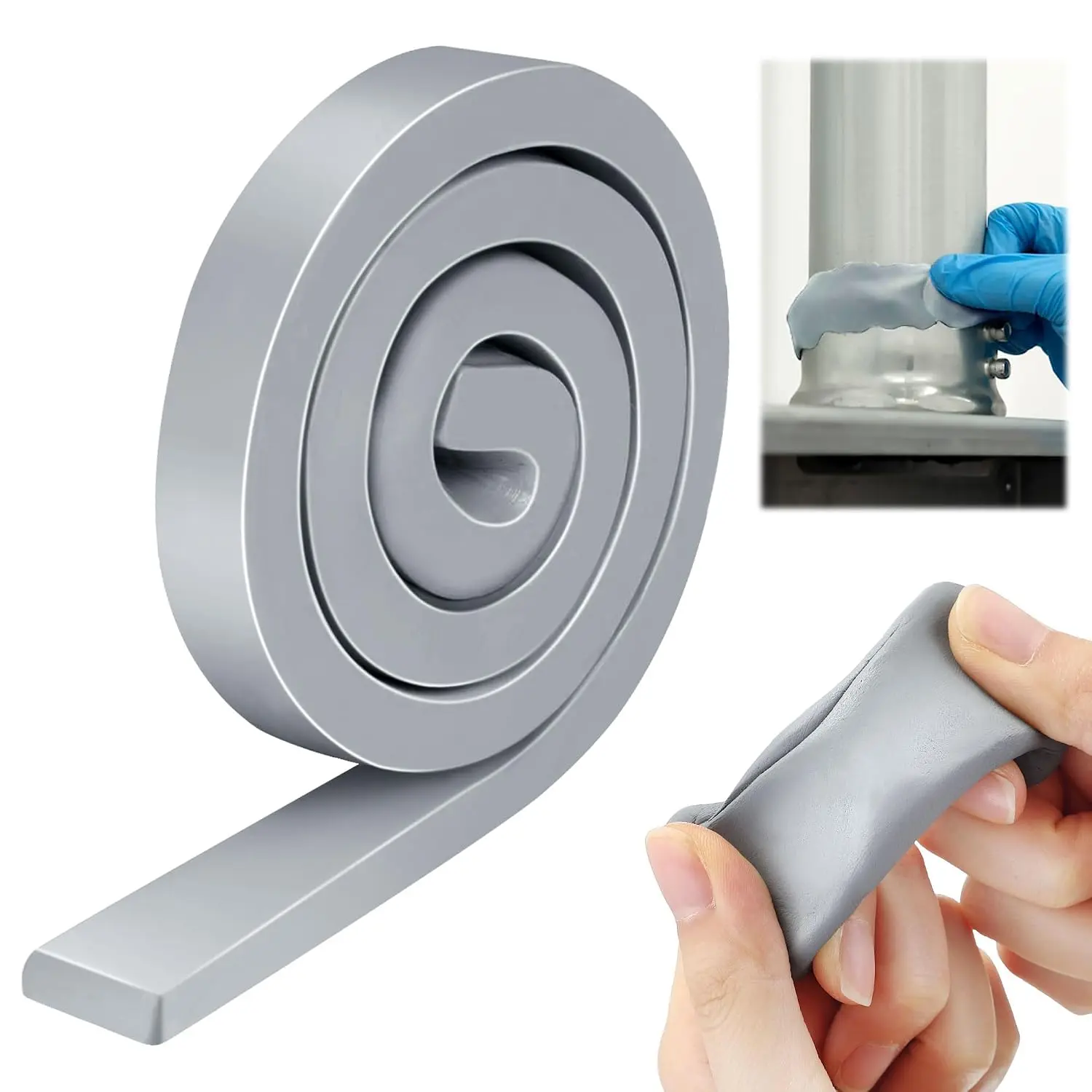 1 Pack Moldable  Putty 1.5 ft x 0.32 in Grey | Non Hardening Multi Purpose Duct Seal for Metal, Glass, , Ceramic, Crafts, Heat Resistant and