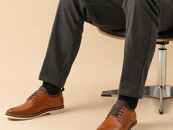 Bruno Marc Men's Lace-Up Comfortable Fashion Dress Shoes Black Business Casual Oxfords with Round Toe Slip-On Closure for All Seasons SpringStatements