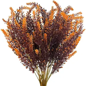 Halloween Essentials TURNMEON 10 Bundles Artificial Fall Flowers for Outdoors Fall Decorations, UV Resistant Artificial Lavender Plastic Flowers Faux Fall Plants Fake Mums Autumn Thanksgiving Decor Porch Home Gardens,ropa,fitness,works,kit,Retro,m,,purple