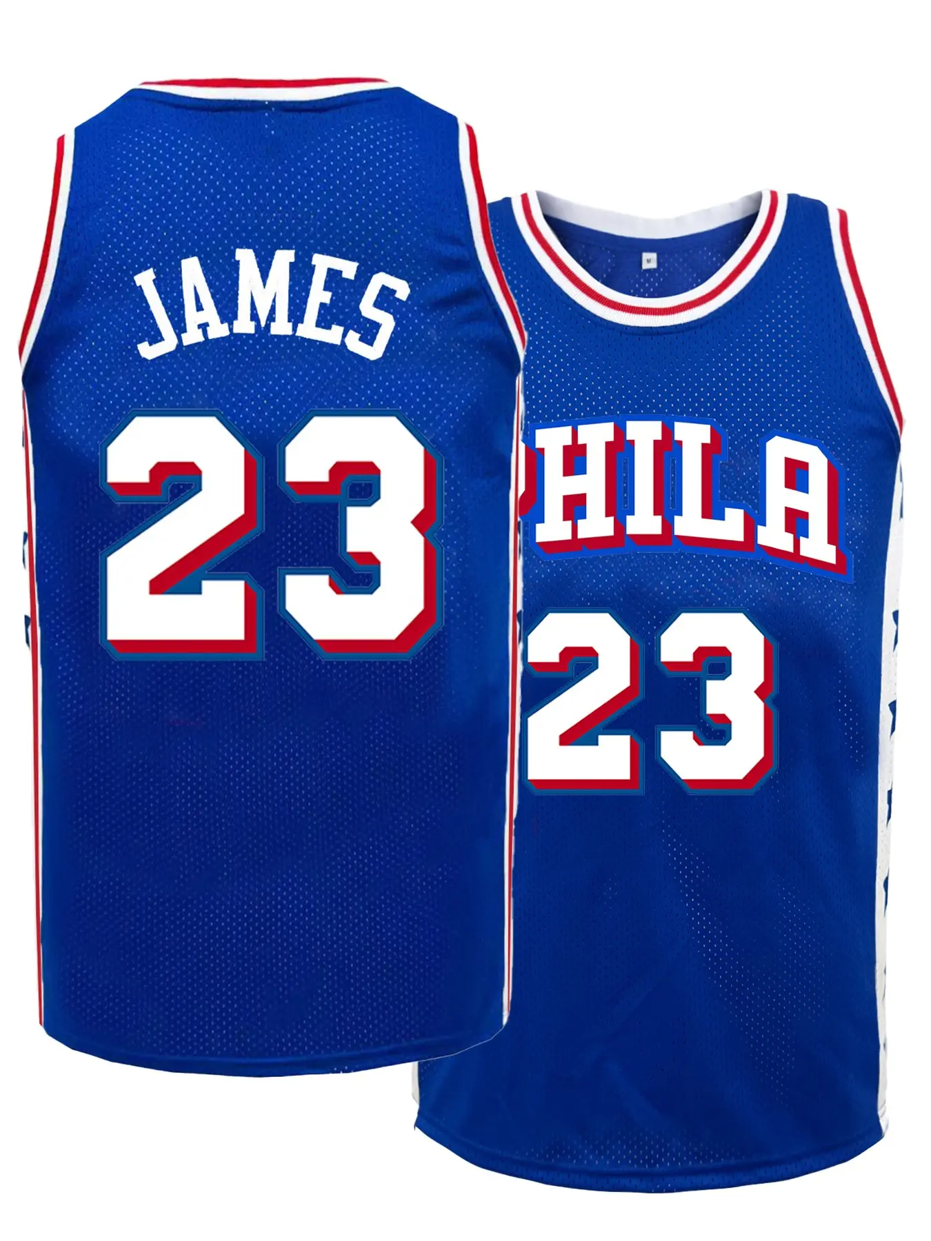 Men's #23 Stitched Basketball Jersey, Basketball Wear, Loose Breathable Mesh Fabric, Sporty Unisex Design, Suitable for Outdoor Activities & Training All Seasons