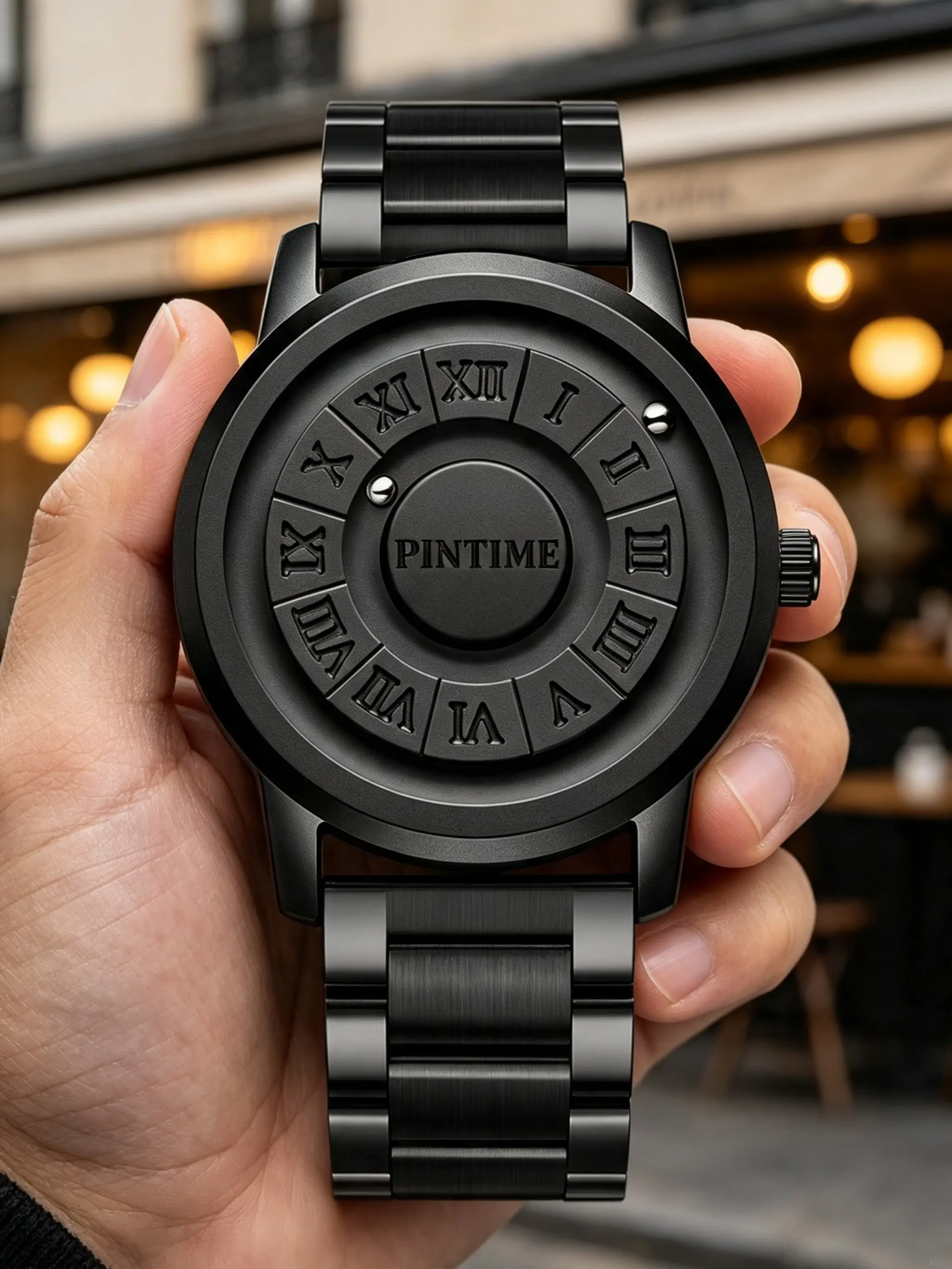 Men's Quartz Watch, Cool Dial Design, Rotating Magnetic Bead, Suitable for All Occasions, Stylish for Any Male, Model 3185, Quartz Movement