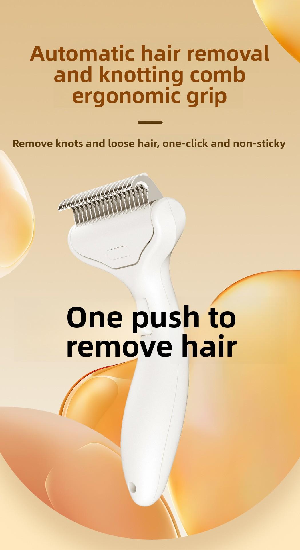 Self-Cleaning Pet Comb, One-Click Deshedding Brush for Cats & Dogs, Dematting Grooming Tool