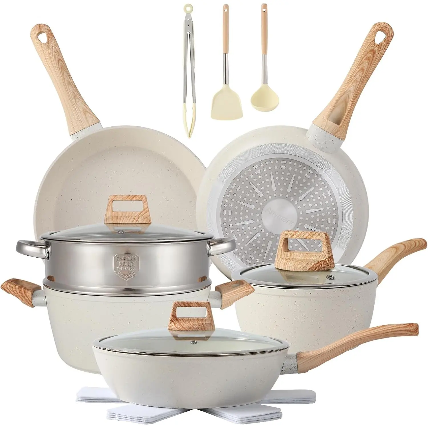 16 count Pots and Pans Set Non Stick Cookware Set Nonstick with Cooking Set