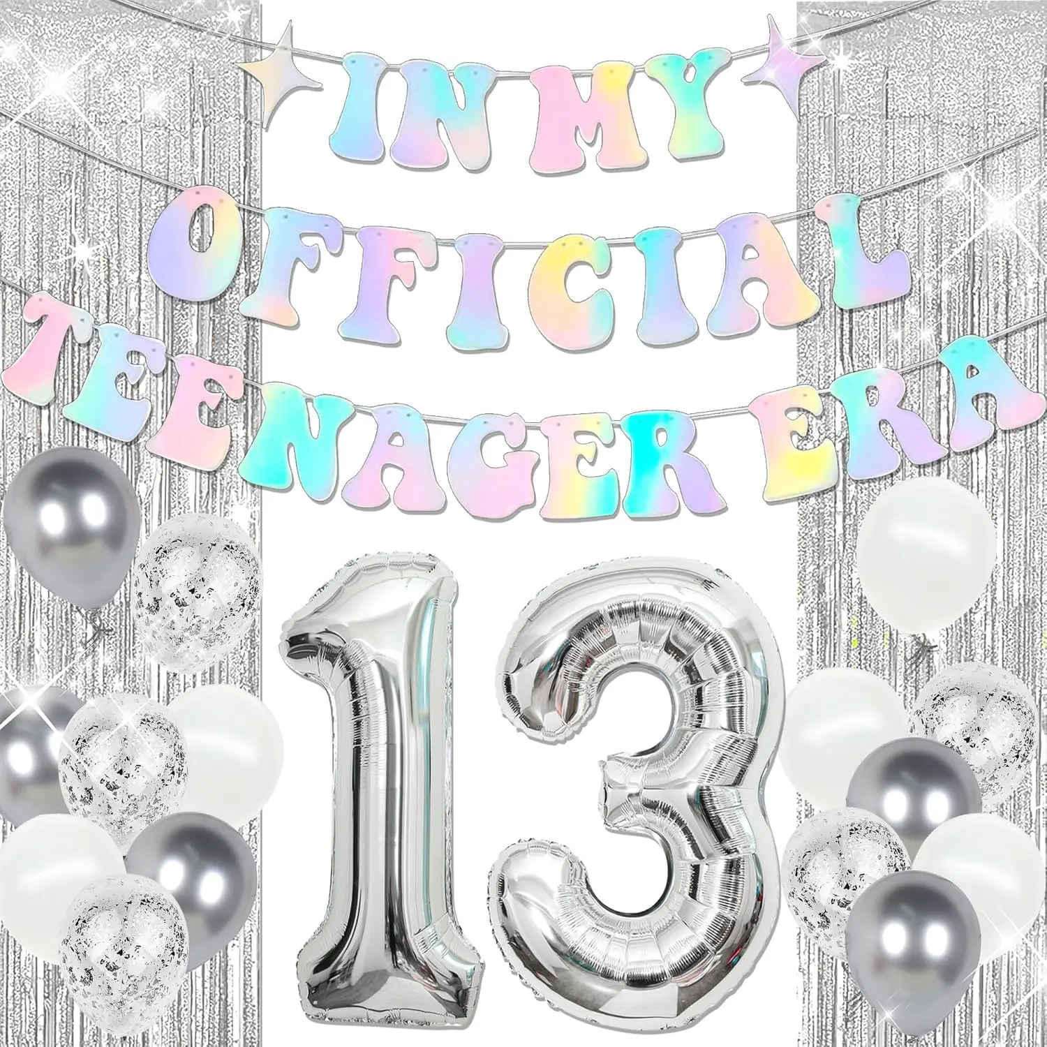 13th Birthday Decorations In My Official Teenager Era Banner | Official Teenager Banner In My Birthday Era Banner In My Teenage Era Balloons