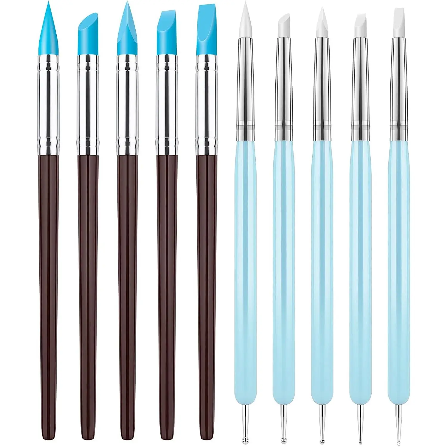 10 count  Clay Sculpting Tool, Modeling Dotting Tool & Pottery Craft use for DIY Handicraft,  Brush, Sculpture Pottery,  Art