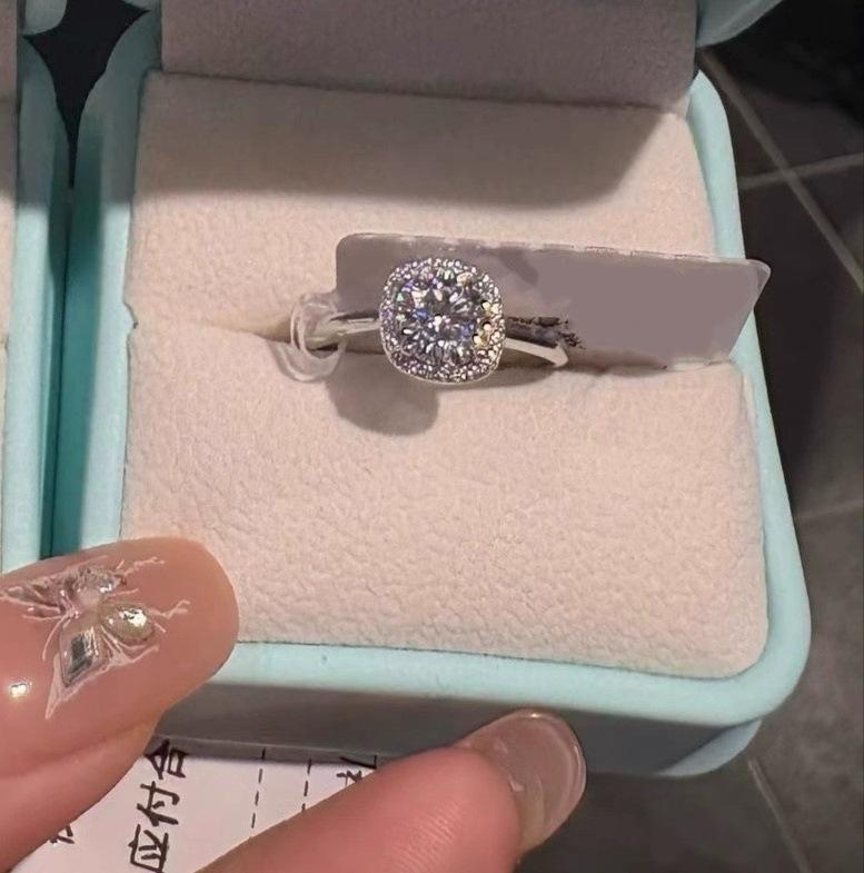 Women’s Square Sugar Ring | Moissanite Inlaid Statement Band | Light Luxury Minimalist Fashion Ring for Daily & Gift toe Retro Goku Black Adjustable cover