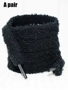 Solid Color Plush Shoelaces, Casual Wide Thick Laces Design Shoelaces for Women & Men, Fashionable Shoes Accessories for Daily Use, Secure Lace Up, Bootlace Lace Up
