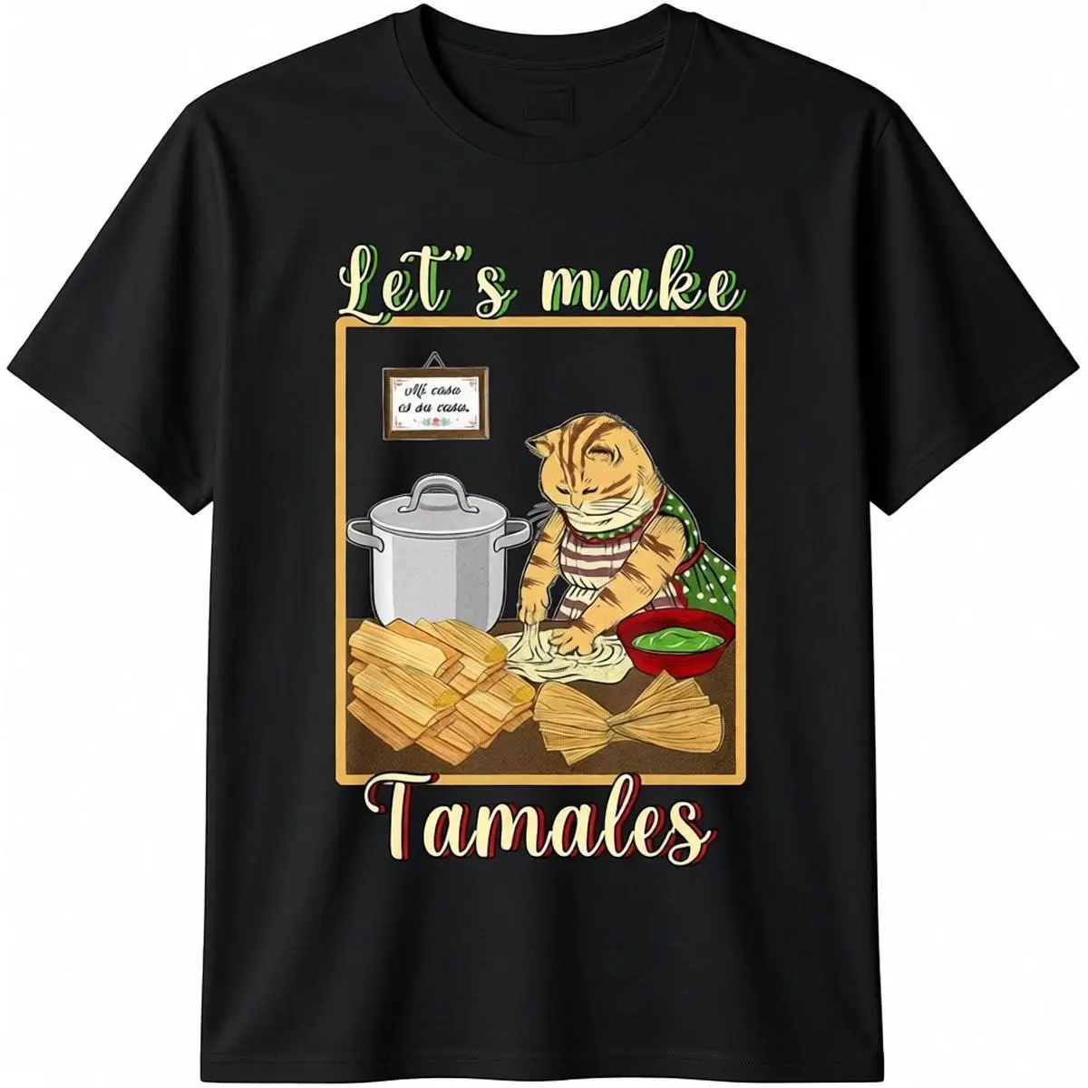Men's Cute "Let's Make Tamales" Graphic T-Shirt, a Chic Heavy Cotton Casual Top with a Relaxed Fit and Round Neck, Classic, Fashion Apparel, Graphic Print, Check Size Guide, Tee, Tshirt, Cute Japanese, Streetwear