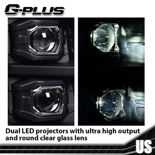 Fit For 07-14 Chevy Silverado Smoke Lens Headlights Lamps Black Housing