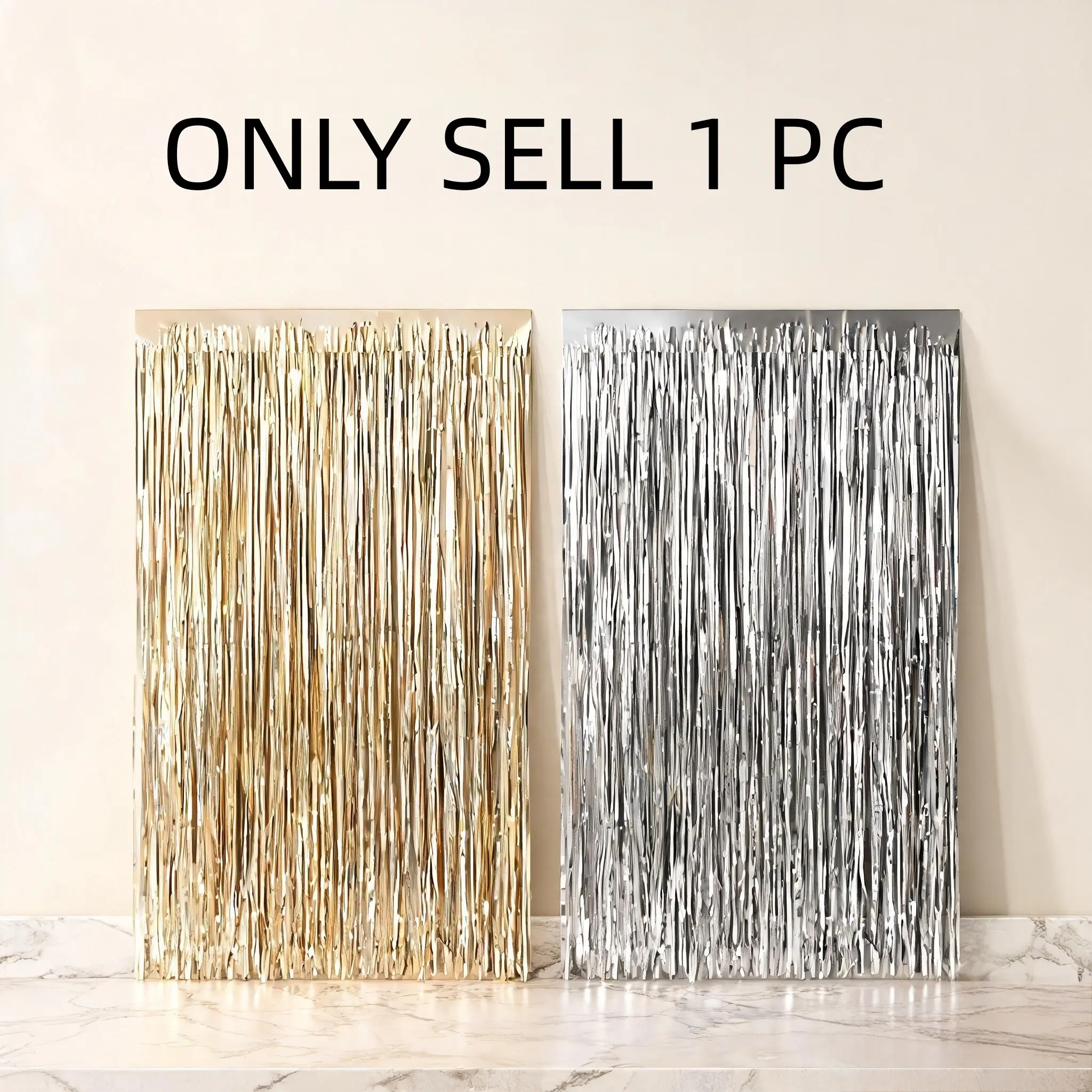 Gold Foil Fringe Background Decor, Gold Foil Fringe Photo Booth Backdrop, Mexican Fiesta Party Decoration, Birthday Theme Decorations