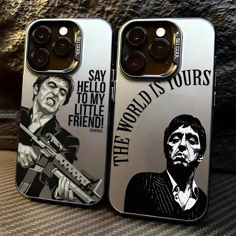 Hard Matte TPU Shockproof Smartphone Case - Gun Man Quote & Suit Gentleman Curved Text Design, Anti-Fall Handheld Shell for iPhone 17,16,15,14,13,12,11 Pro Max,Air,Plus & Cellphone Devices, Casing