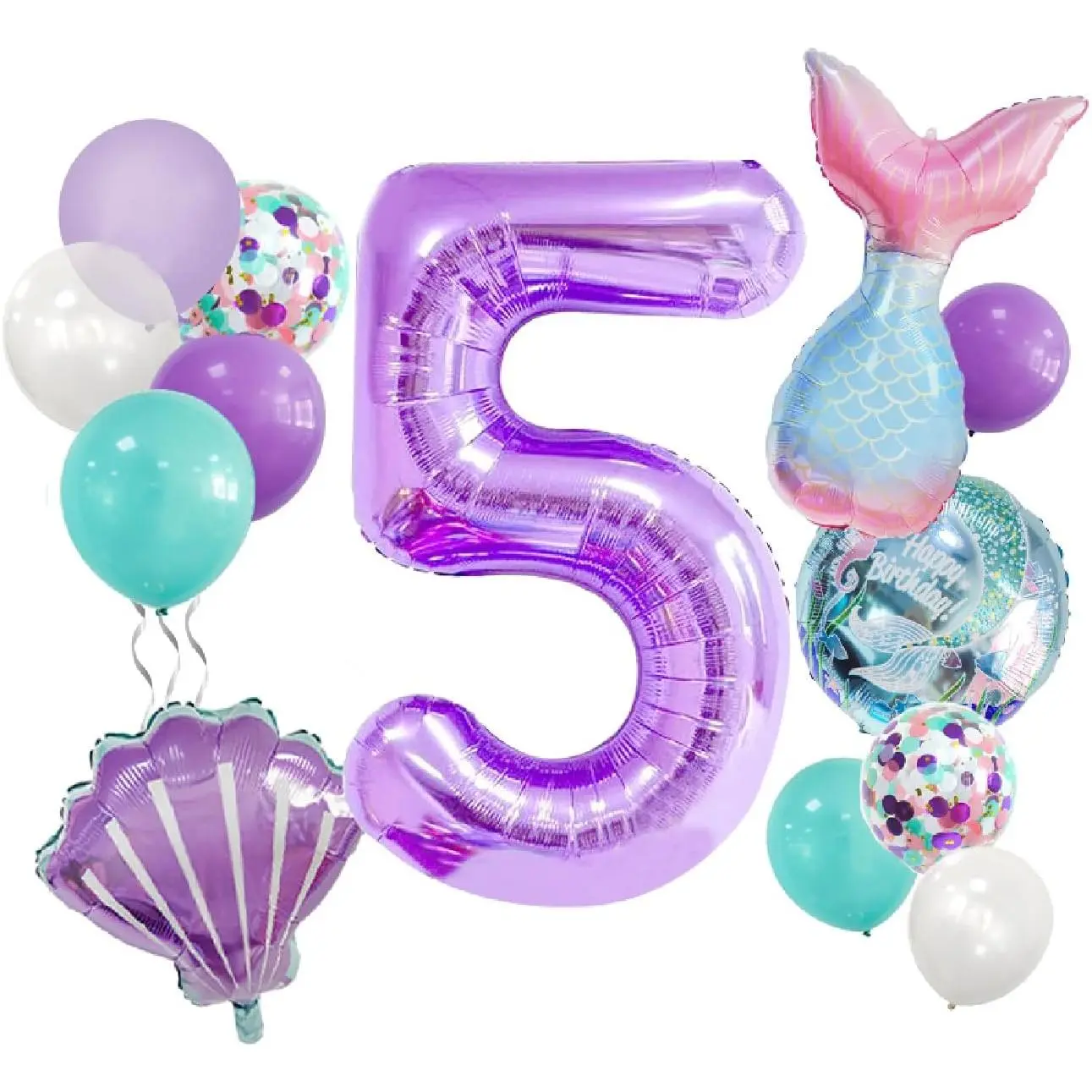 5th  Birthday Decorations, Number 5 Balloons, 13 count  Balloons for 5th Birthday Decorations