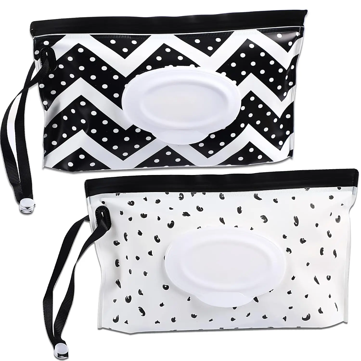 2 Pack Baby Wipe Dispenser,Portable Refillable Wipe Holder, Baby Wipes Container,Wipe Dispenser, Reusable Travel Wet Wipe Pouch New model