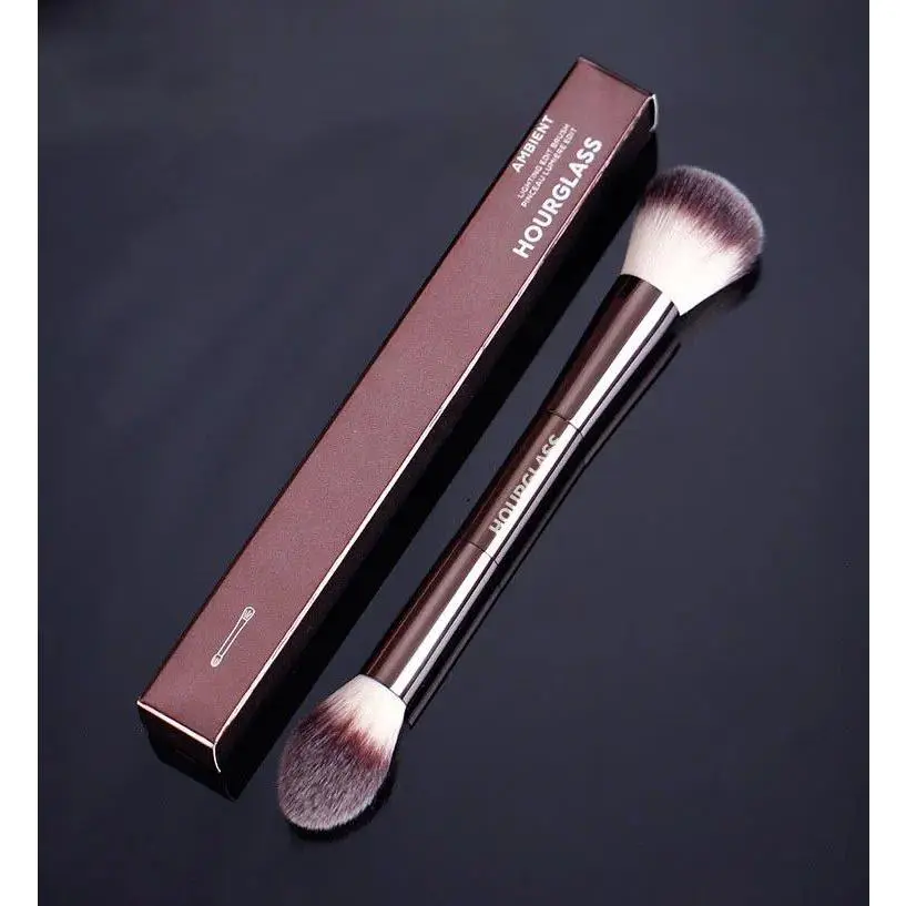 Makeup brush, powder brush, blush brush, loose powder brush, exquisite professional metal handle, double-head design, with box