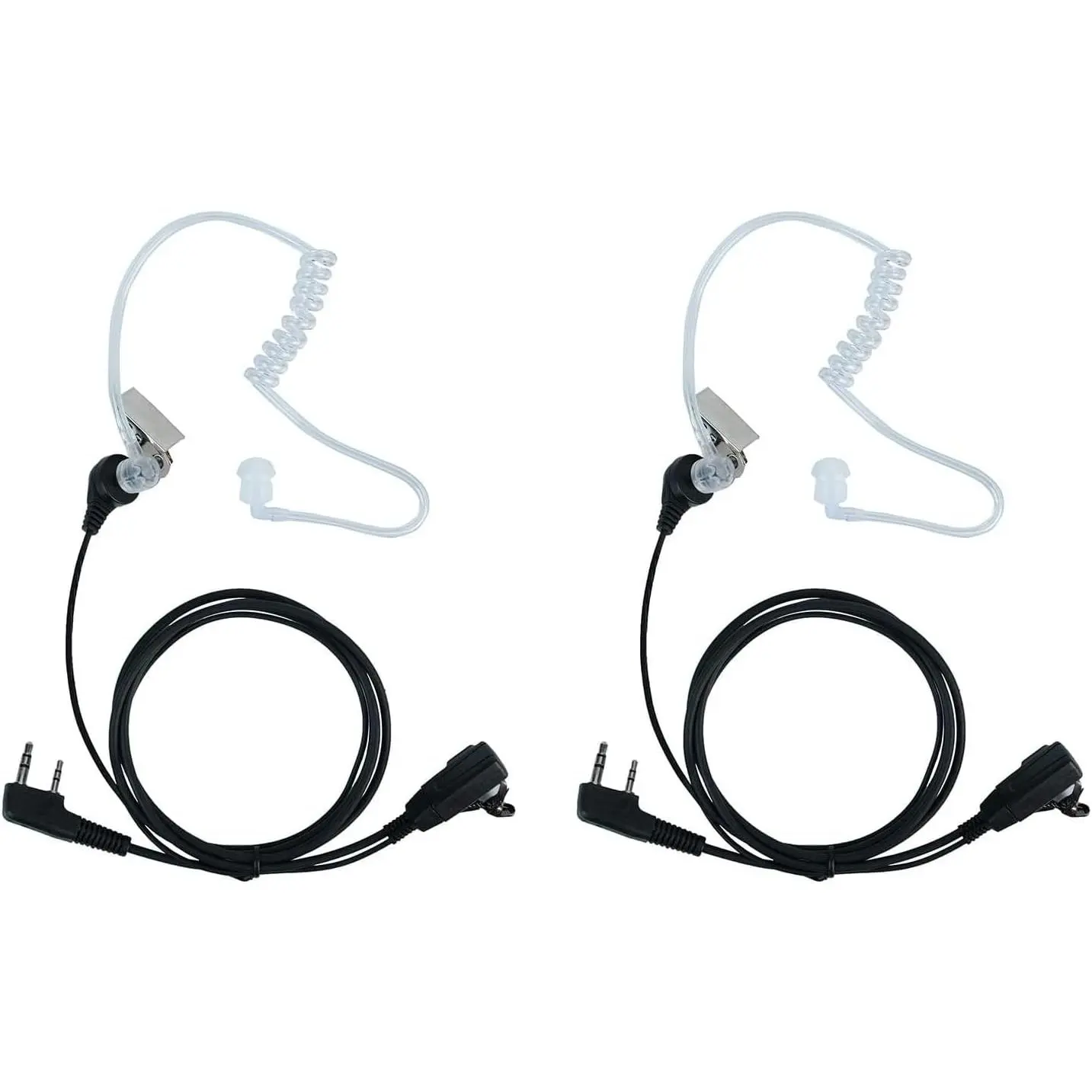 2 Pack Walkie Talkie Headset with PTT Mic & Covert Acoustic Tube Earpiece | Compatible with Baofeng uv-5r bf-888s bf-f8hp Kenwood tk-2202 tk-2402 tk-3402 Radios