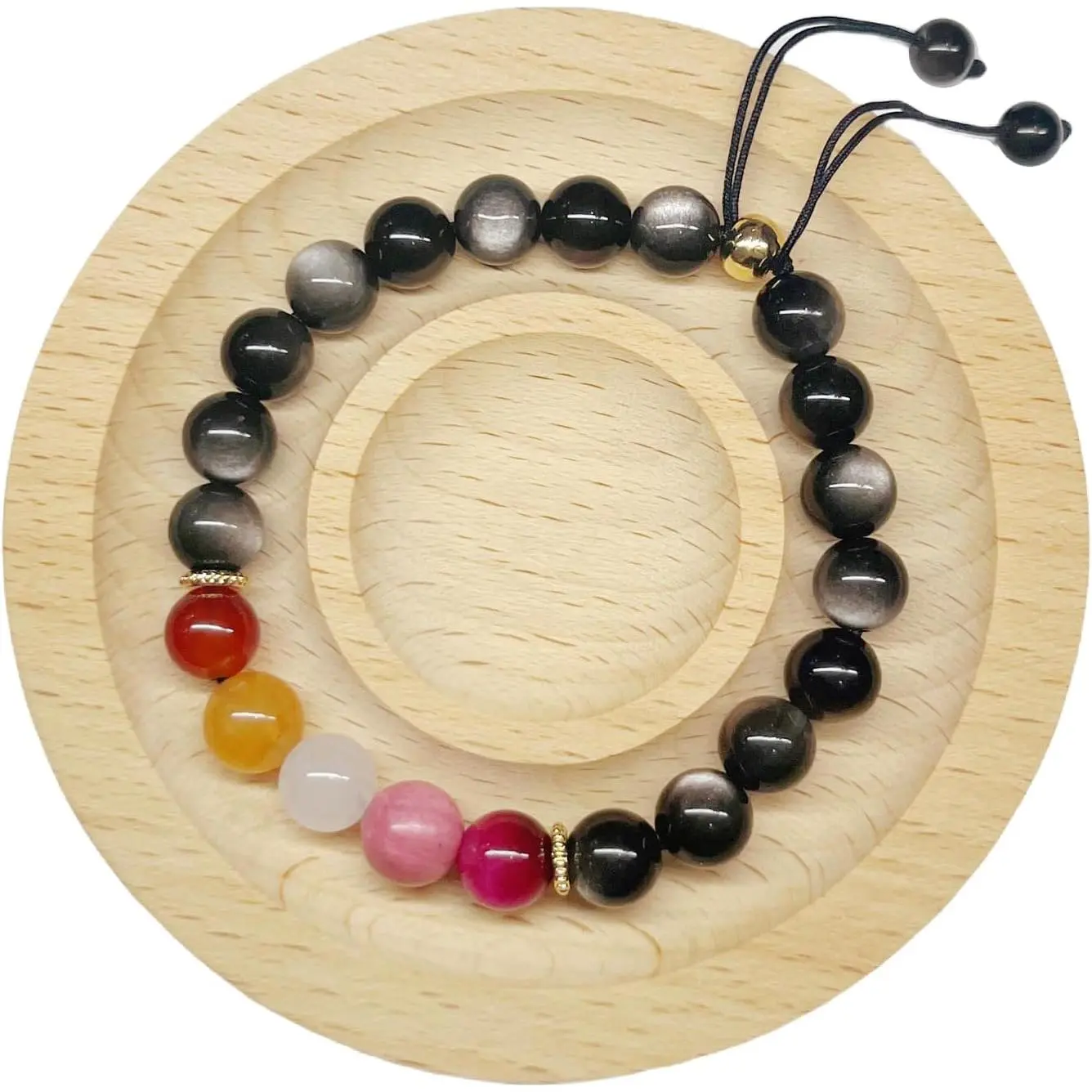 Stone Pride Bracelet, Multiple LGBTQ+ Theme Designs, Adjustable Sliding Knot & Elastic Stretch Fit Options